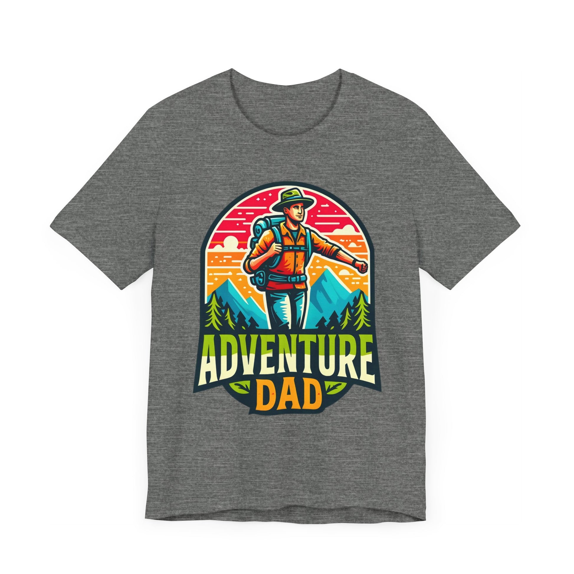 Adventure Dad t-shirt featuring a hiker graphic, perfect for dads who love outdoor adventures.