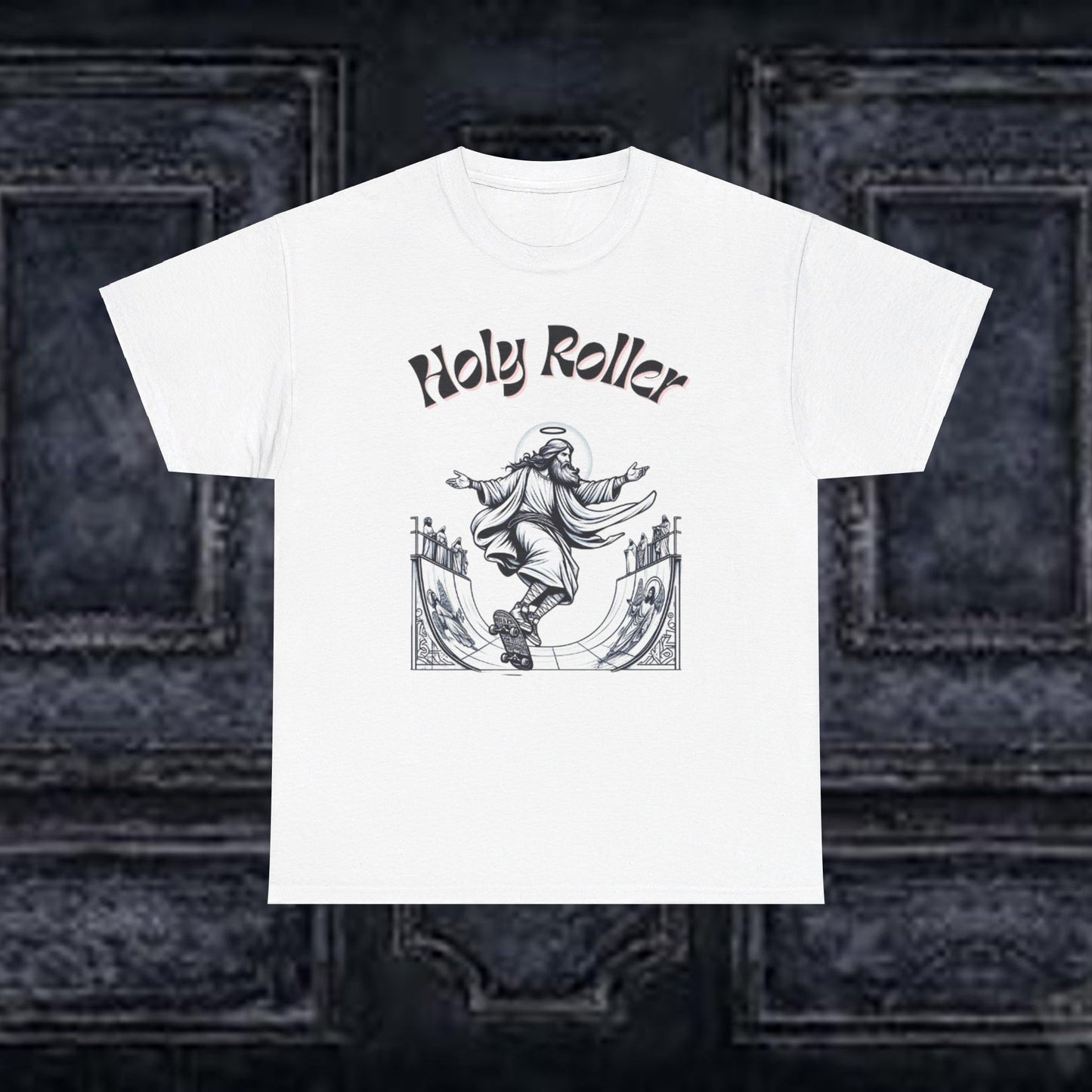 Holy Roller Skateboarding Jesus T-Shirt - Divine Streetwear, Faith-Inspired Skate Tee