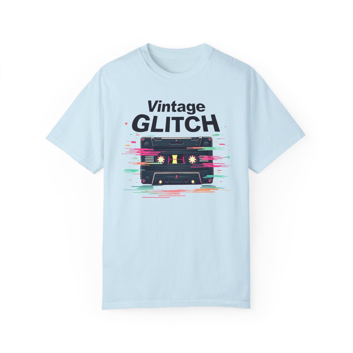 Vintage Glitch Unisex Garment-Dyed T-Shirt - Retro Music Vibes