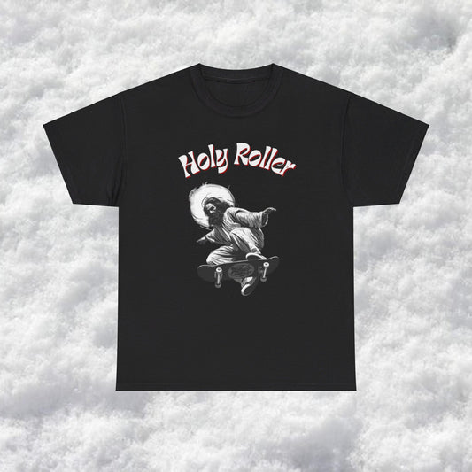 Holy Roller Skateboarding Jesus T-Shirt - Divine Streetwear, Faith-Inspired Skate Tee