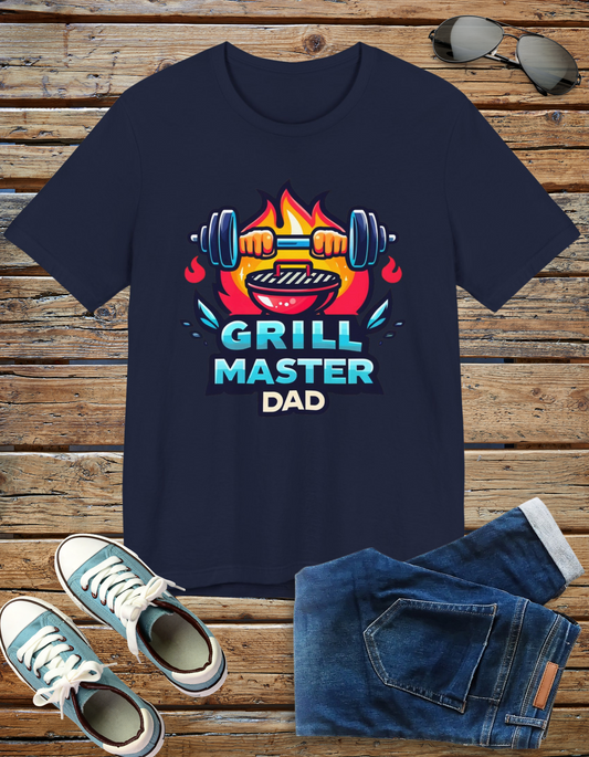 Grill Master Dad t-shirt with a vibrant design, perfect for dads who love to grill.