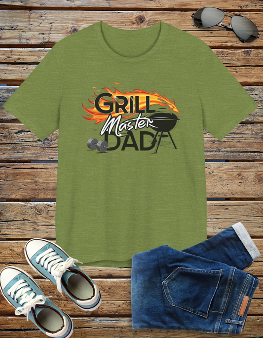 Grill Master Dad t-shirt with a vibrant design, perfect for dads who love to grill.