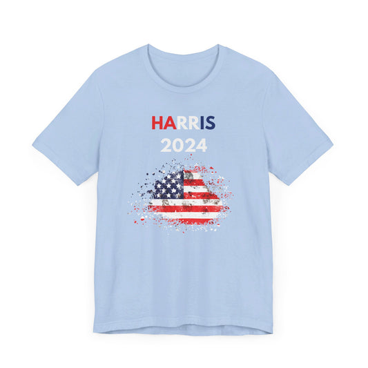 Kamala Harris 'HARRIS 2024' Patriotic T-Shirt - Iconic American Flag Design