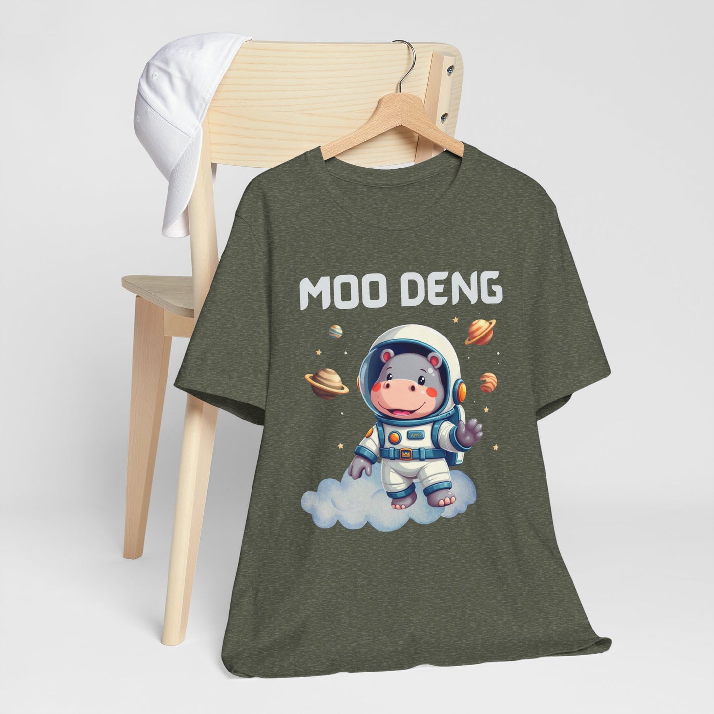 Hippo Moo Deng Astronaut T-Shirt, Funny Gift for Her Cute Animal Lover