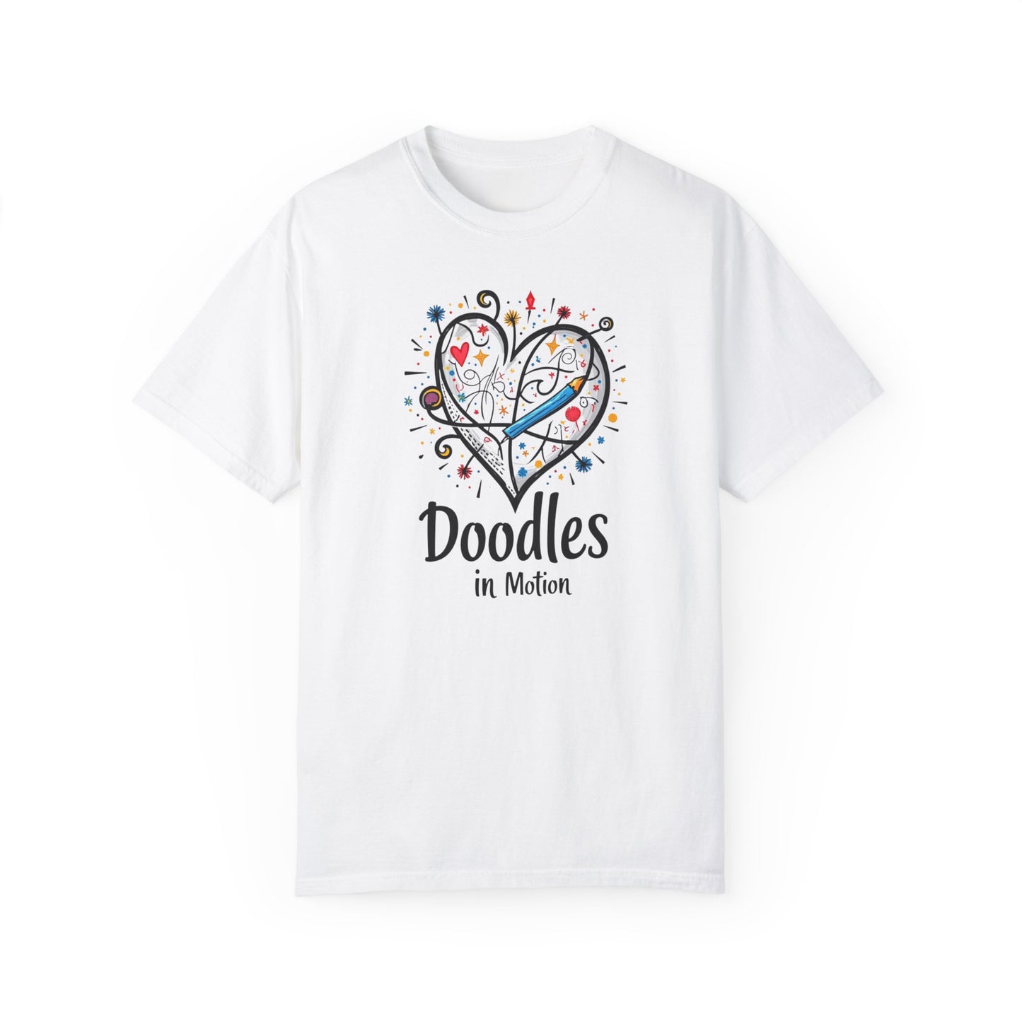 Doodles in Motion Unisex Garment-Dyed T-Shirt - Fun & Creative Style for Everyday Wear