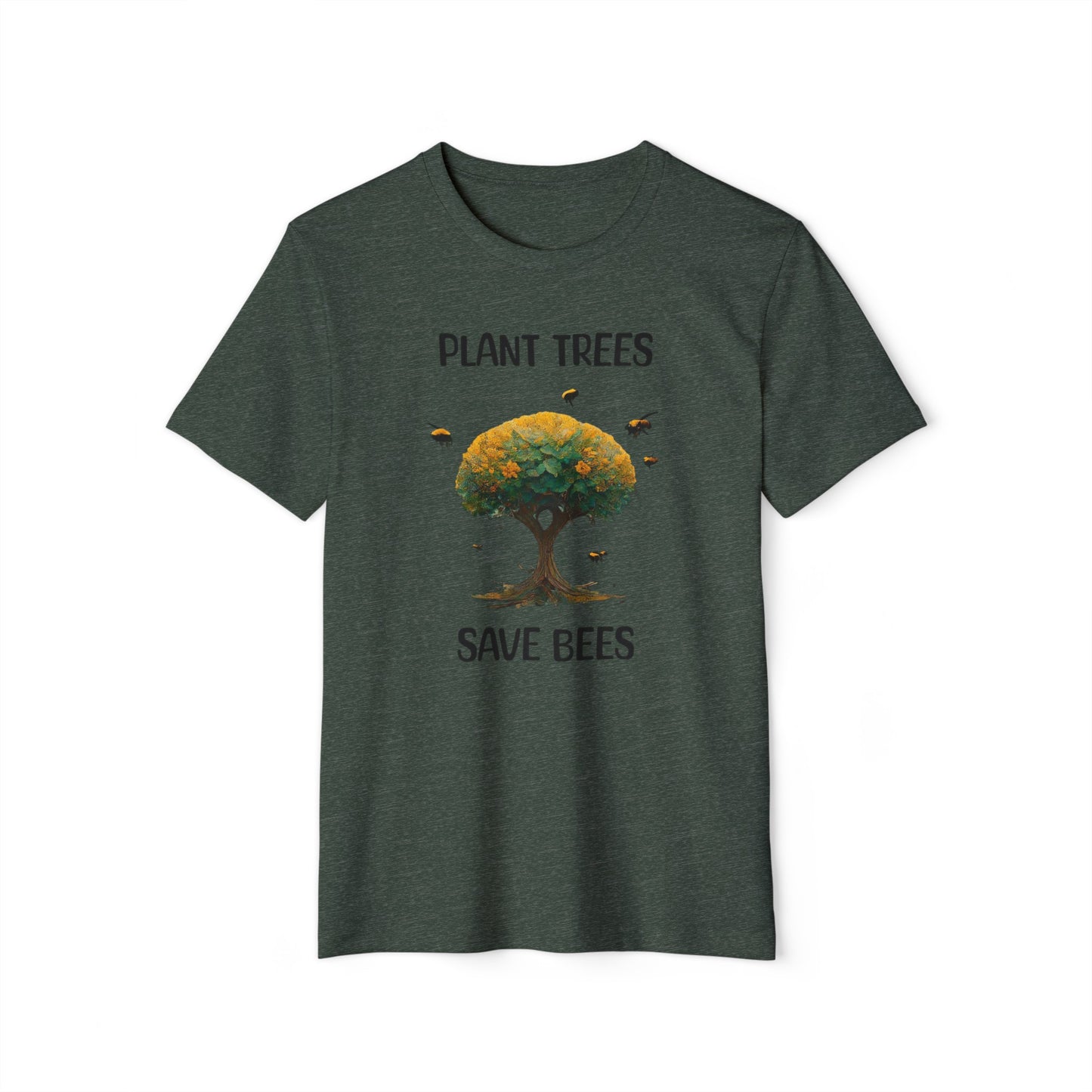 Plant Trees, Save Bees: Eco-Friendly 100% Organic Cotton Tee