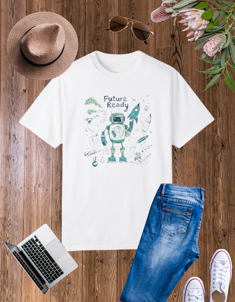 Future Ready Unisex Garment-Dyed T-shirt - Space-Themed Kids Apparel