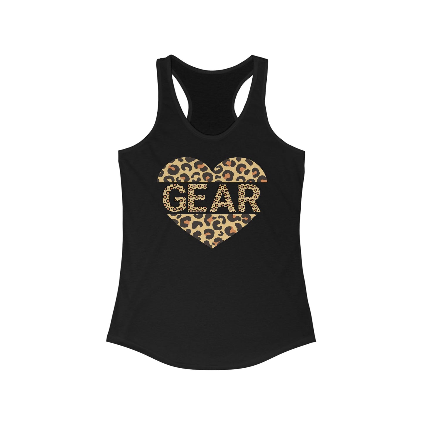 Leopard Print Heart Love Gear Racerback Tank for Women