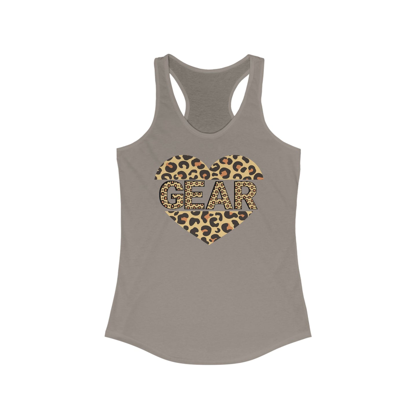 Leopard Print Heart Love Gear Racerback Tank for Women