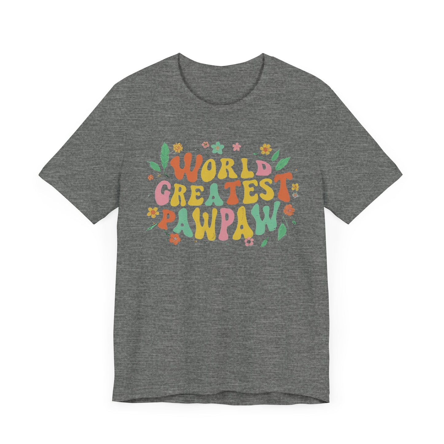 World's Greatest Pawpaw Retro T-Shirt in navy and royal blue colors, featuring a fun and colorful design perfect for grandpa appreciation gifts.