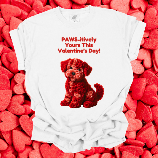 Valentine's Day Dog T-Shirt - PAWS-itively Yours!