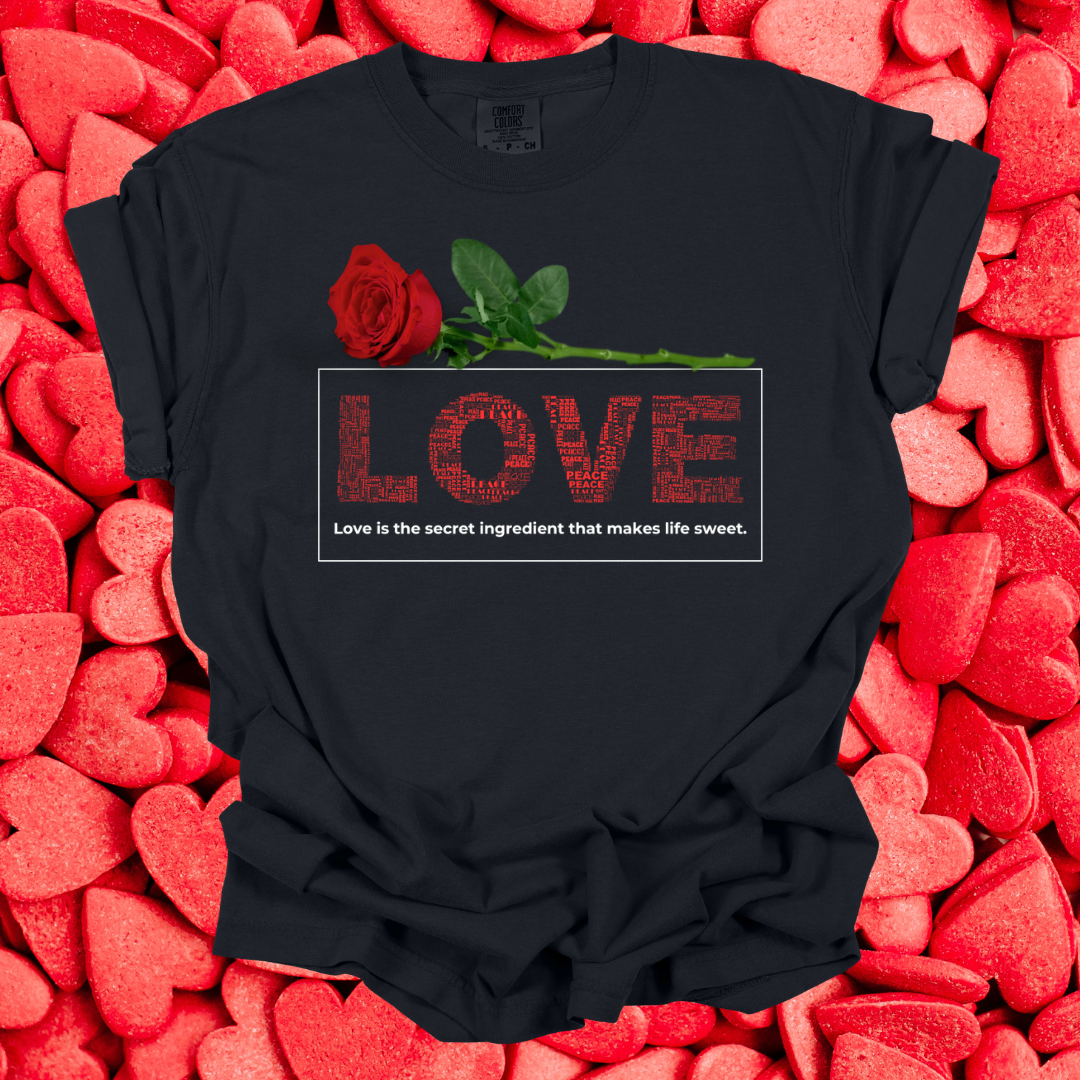 Unisex Softstyle T-Shirt, Love is the Secret Ingredient, Perfect for Valentines Day and Everyday Wear