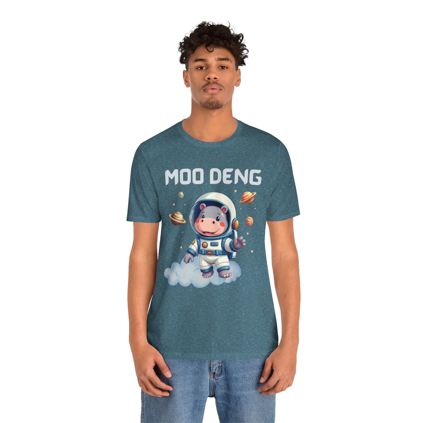 Hippo Moo Deng Astronaut T-Shirt, Funny Gift for Her Cute Animal Lover