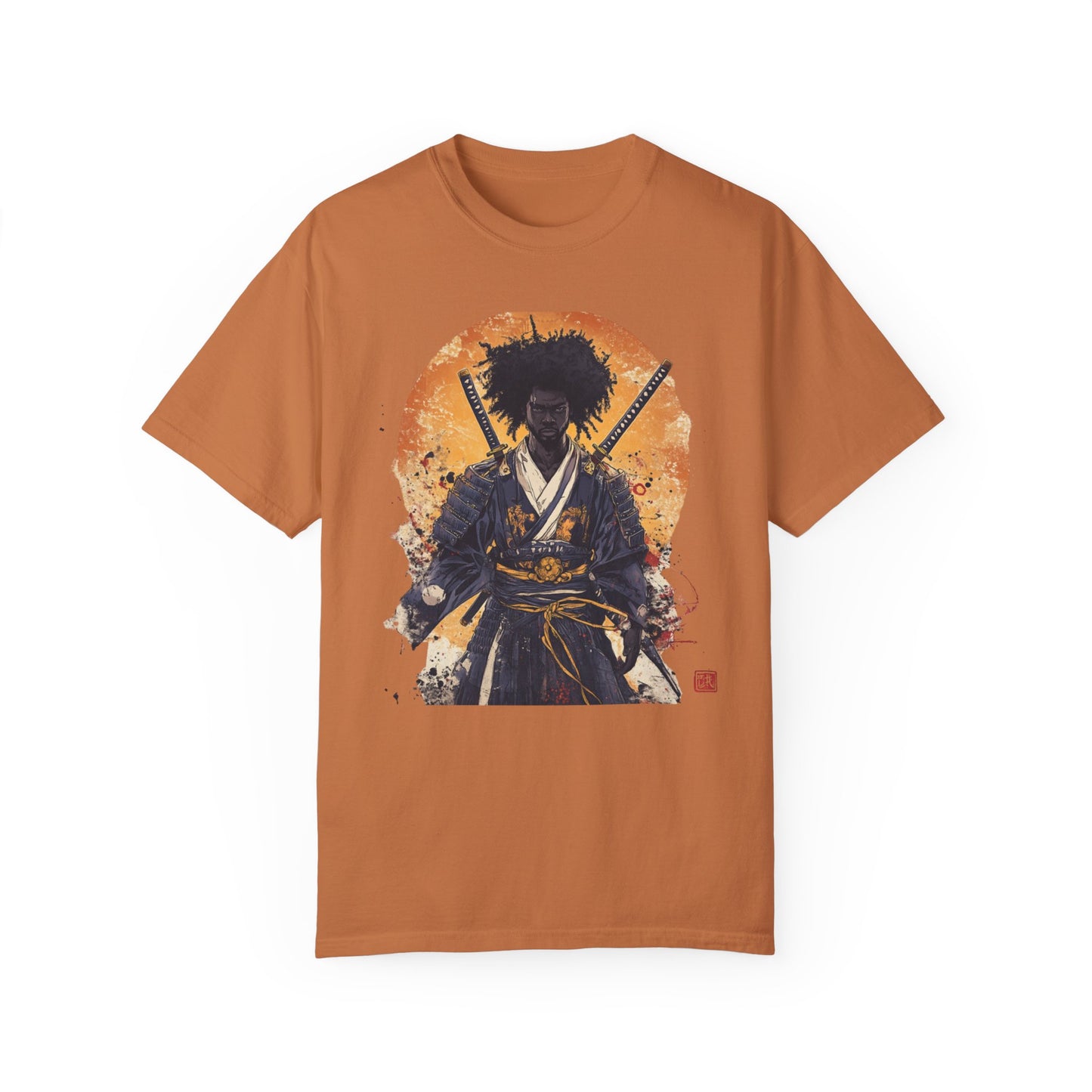 Samurai Sunset Unisex Garment-Dyed T-Shirt - Epic Warrior Design