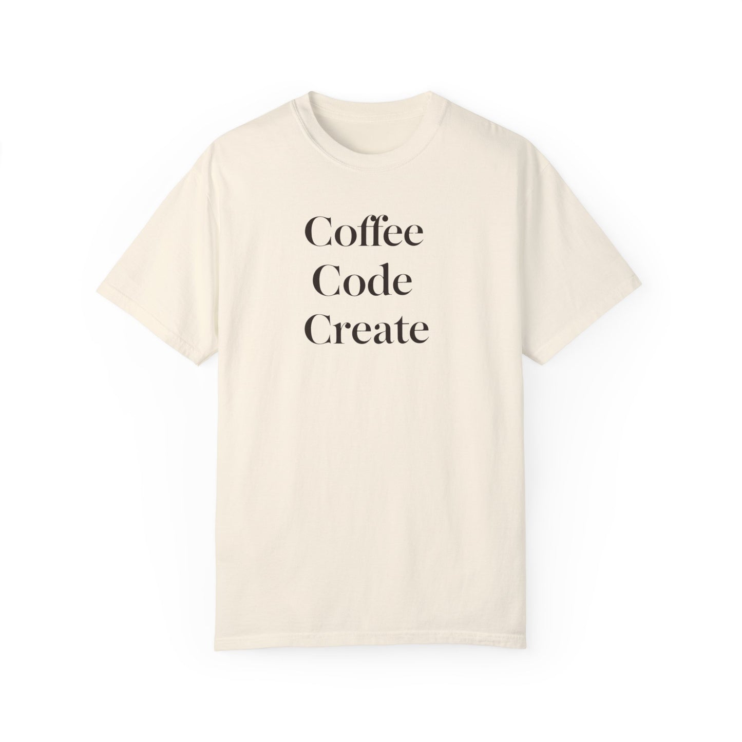 Coffee Code Create Unisex Garment-Dyed T-Shirt | Casual Wear for Creatives