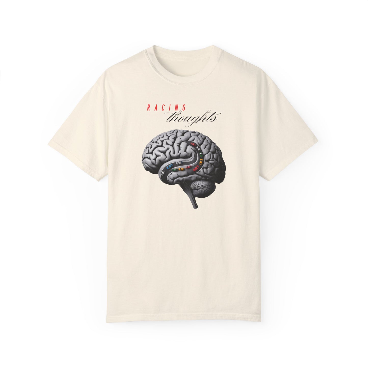 Racing Thoughts Unisex Garment-Dyed T-Shirt – Creative Expression for Thinkers