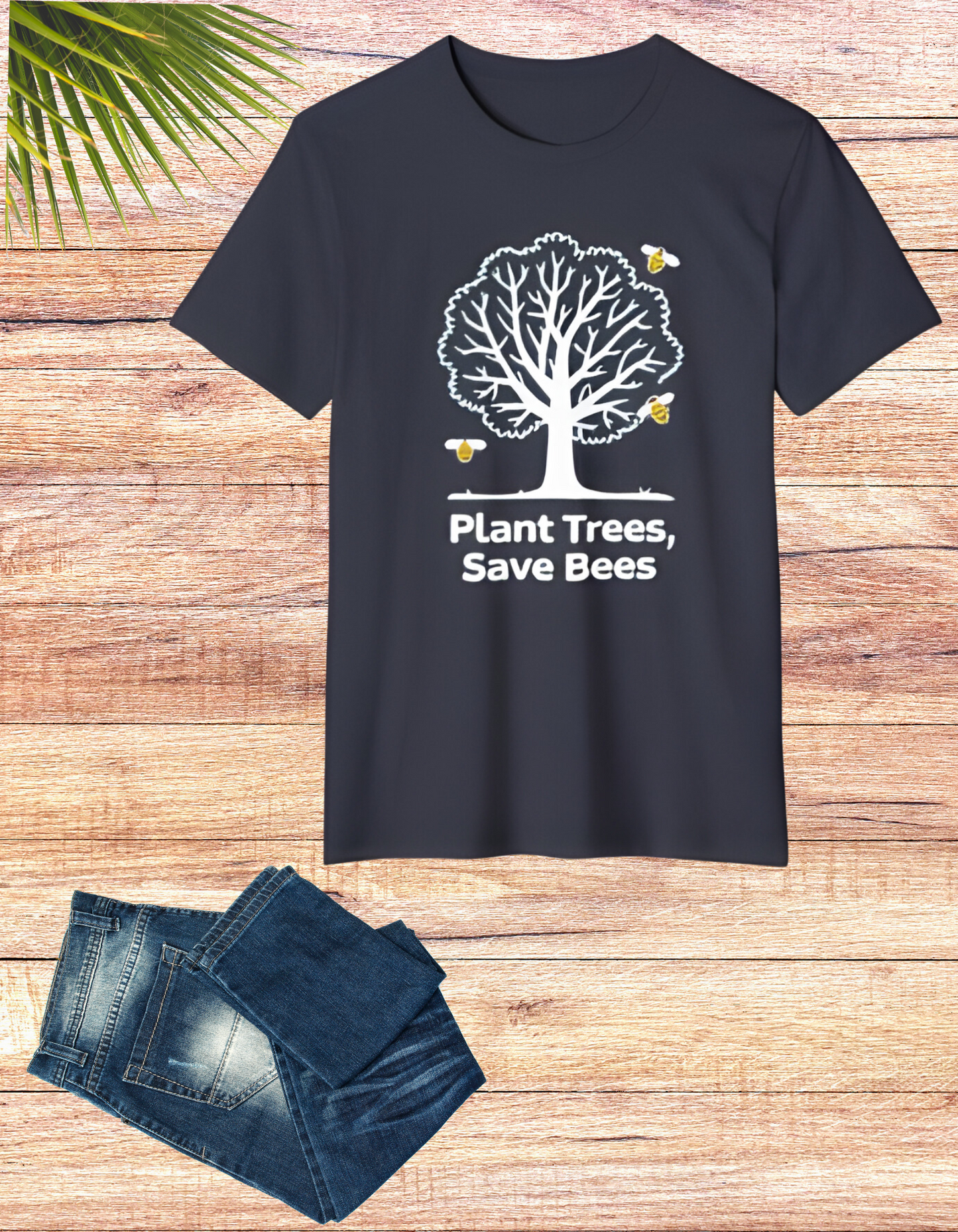 Plant Trees, Save Bees: Eco-Friendly 100% Organic Cotton Tee