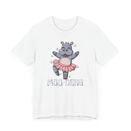 Funny Ballerina Hippo Moo Deng T-Shirt | Quirky Animal Gift for Her