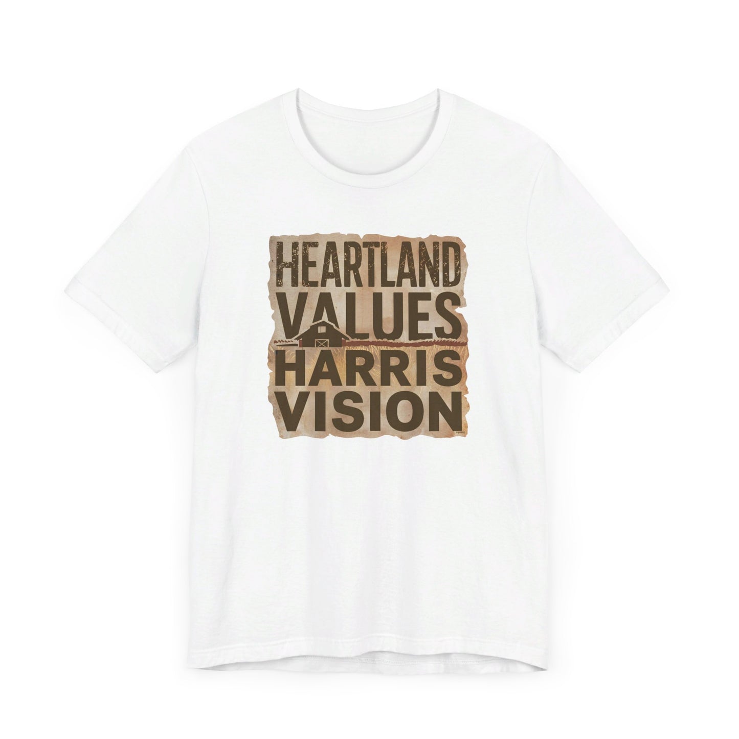 Kamala Harris 'Heartland Values, Harris Vision' Rustic T-Shirt - Inspire Progress