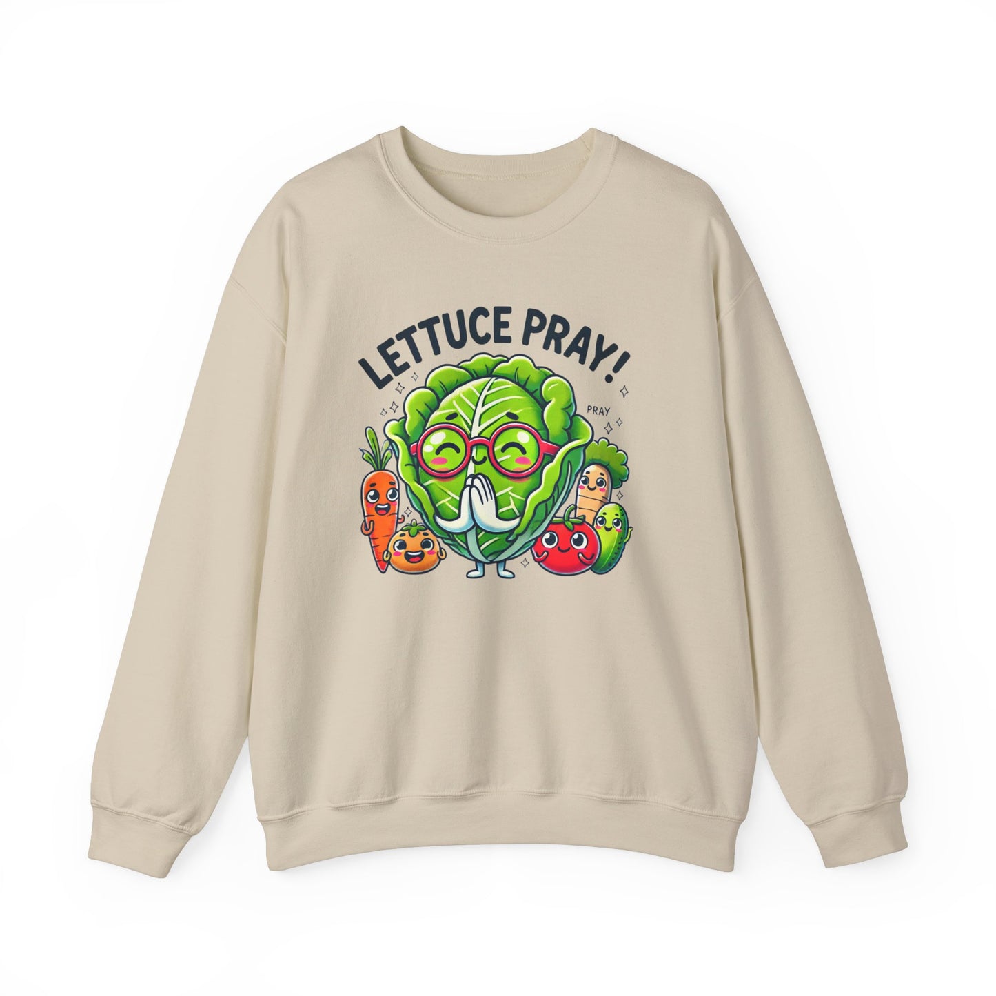 Lettuce Pray Unisex Crewneck Sweatshirt - Funny Vegetable Design