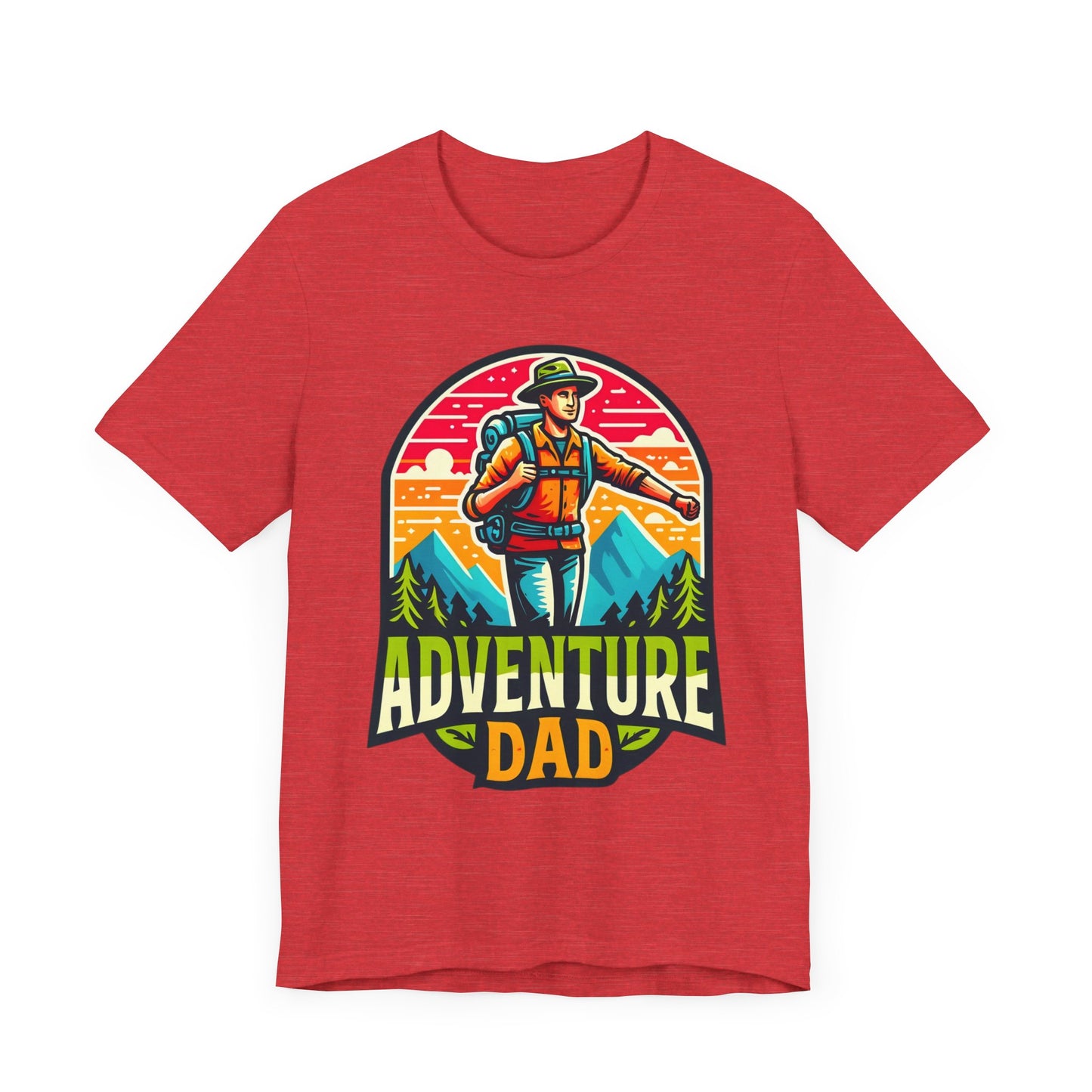 Adventure Dad t-shirt featuring a hiker graphic, perfect for dads who love outdoor adventures.