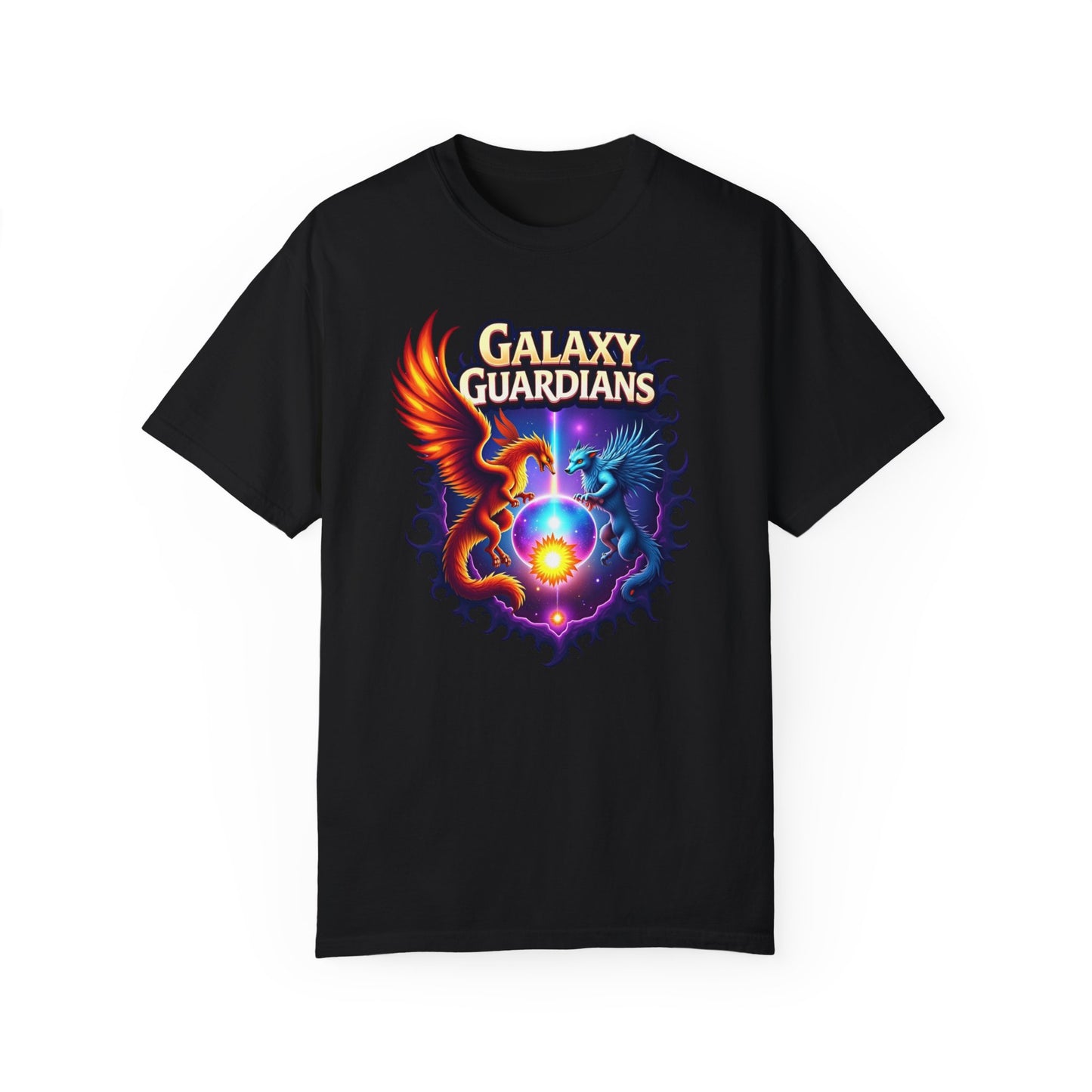 Galaxy Guardians Unisex Garment-Dyed T-shirt - Vibrant Cosmic Design