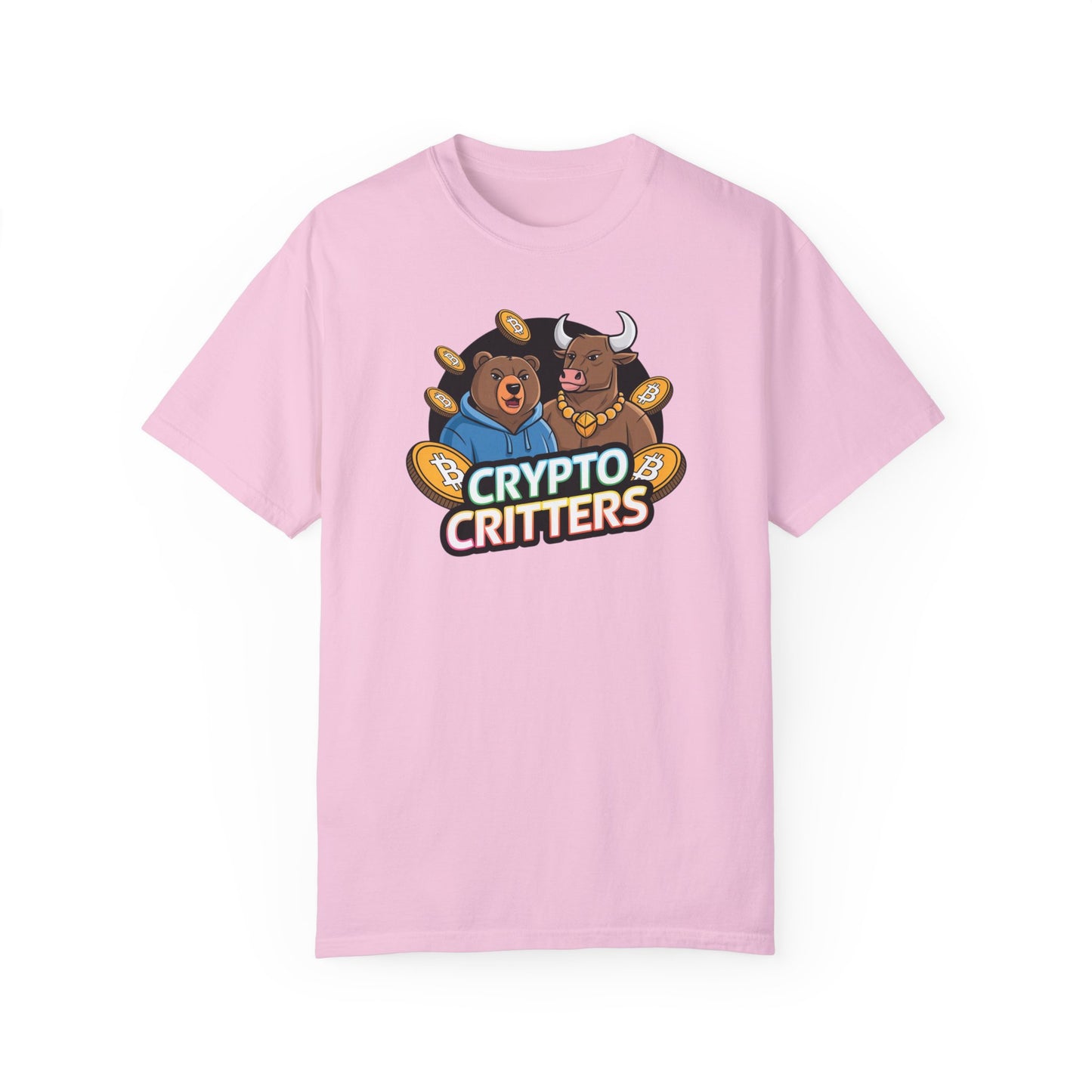 Crypto Critters Unisex Garment-Dyed T-Shirt - Fun Bitcoin Design for Crypto Enthusiasts