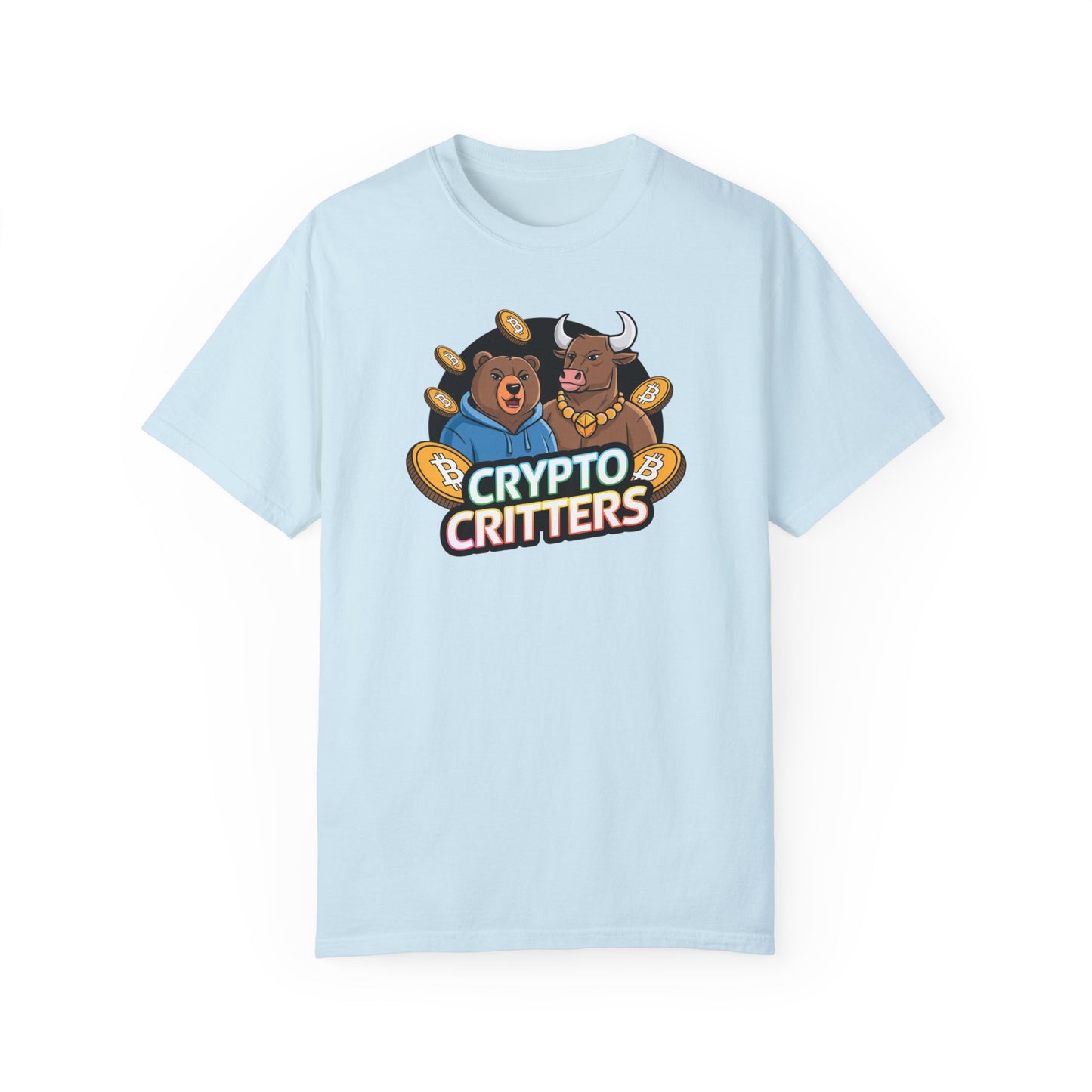 Crypto Critters Unisex Garment-Dyed T-Shirt - Fun Bitcoin Design for Crypto Enthusiasts