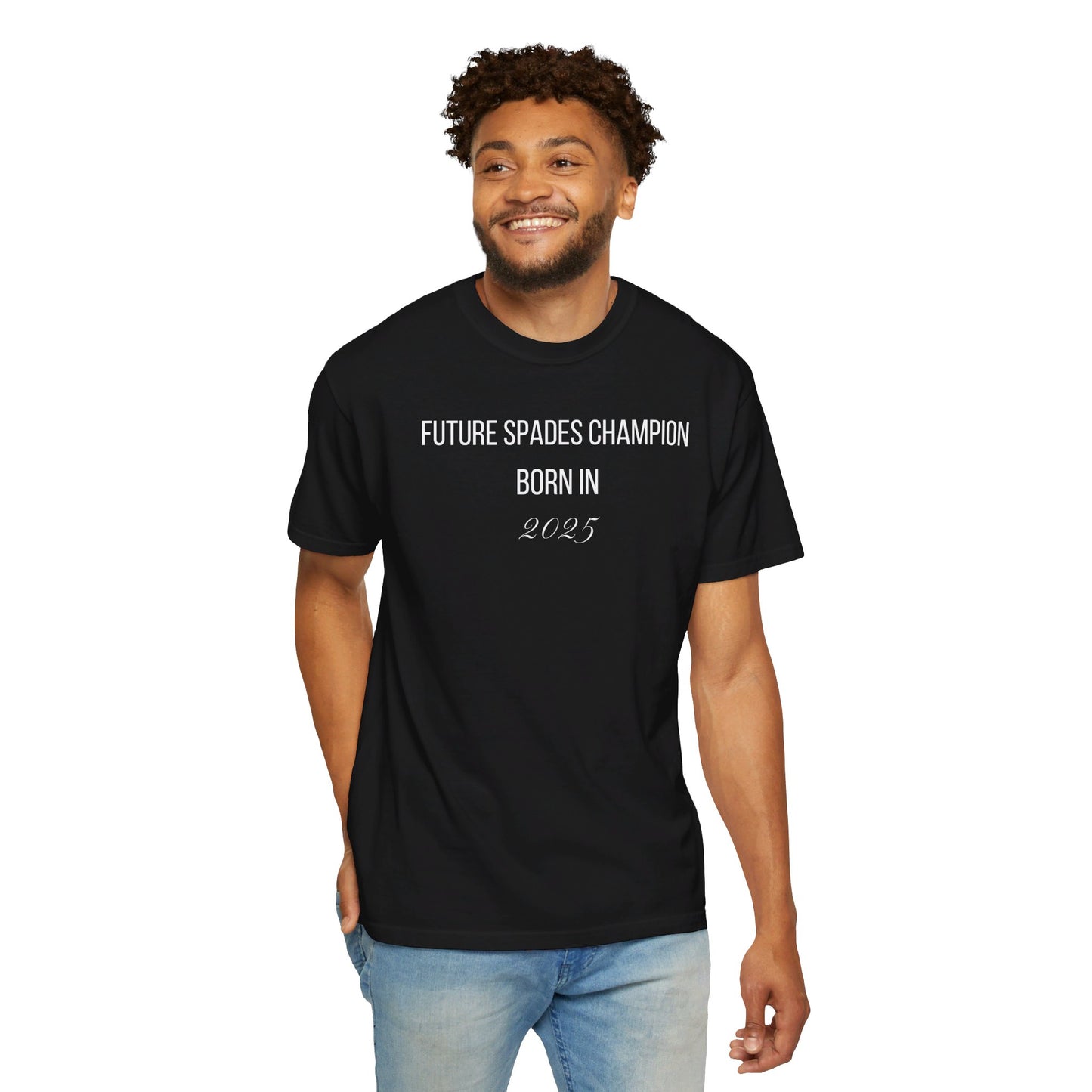 "Future Spades Champion Born in 2024/2025" Fun Baby Announcement T-Shirt