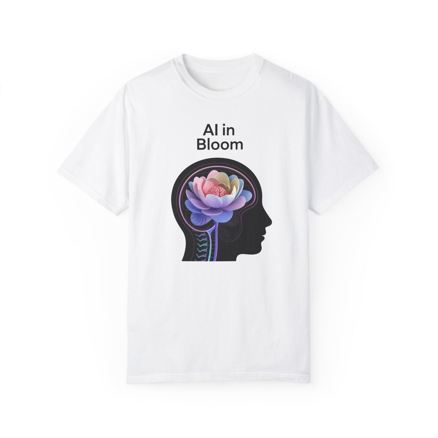 AI in Bloom Unisex Garment-Dyed T-shirt - Creative & Inspirational Art Tee