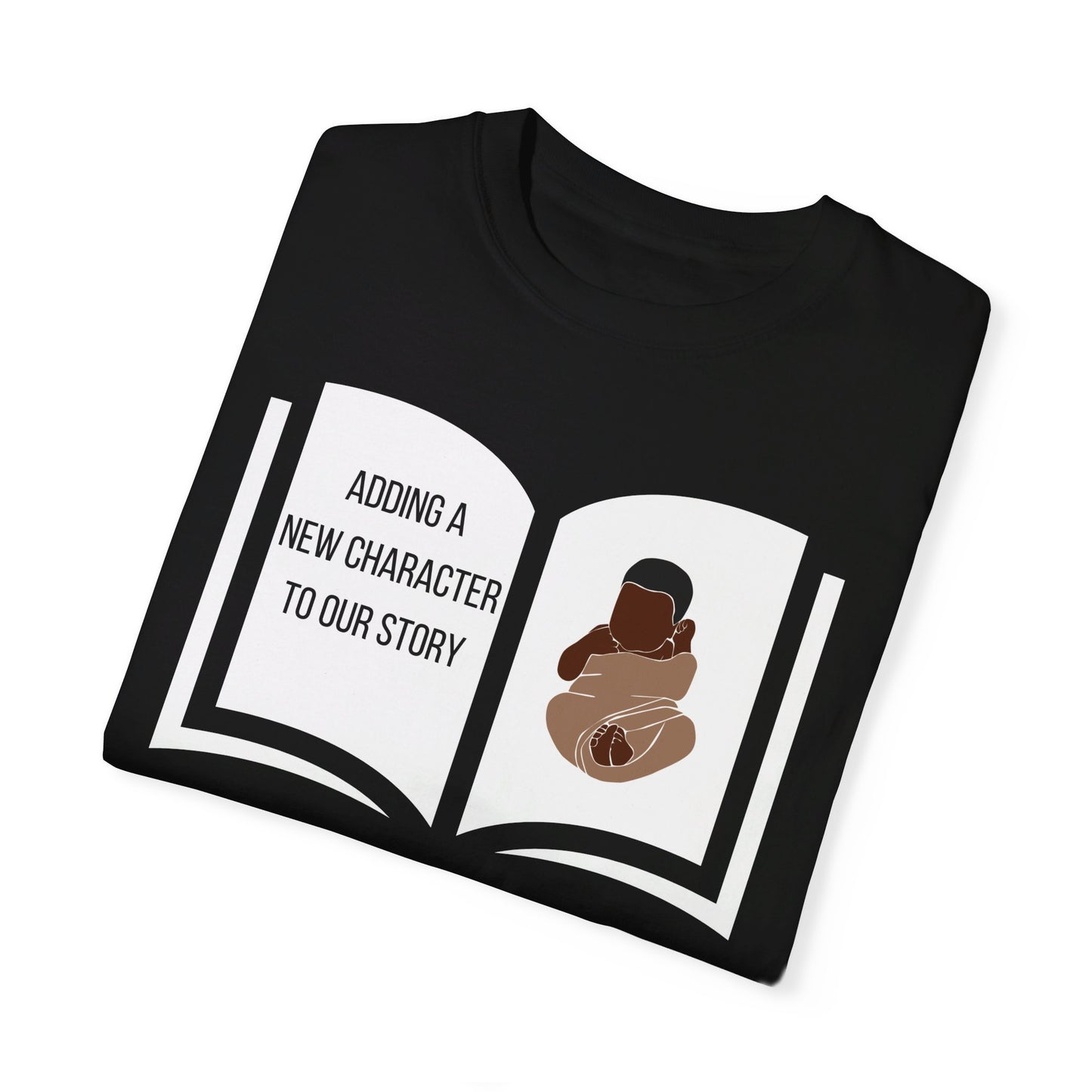 "Adding a New Character to Our Story" Adorable Pregnancy Announcement T-Shirt