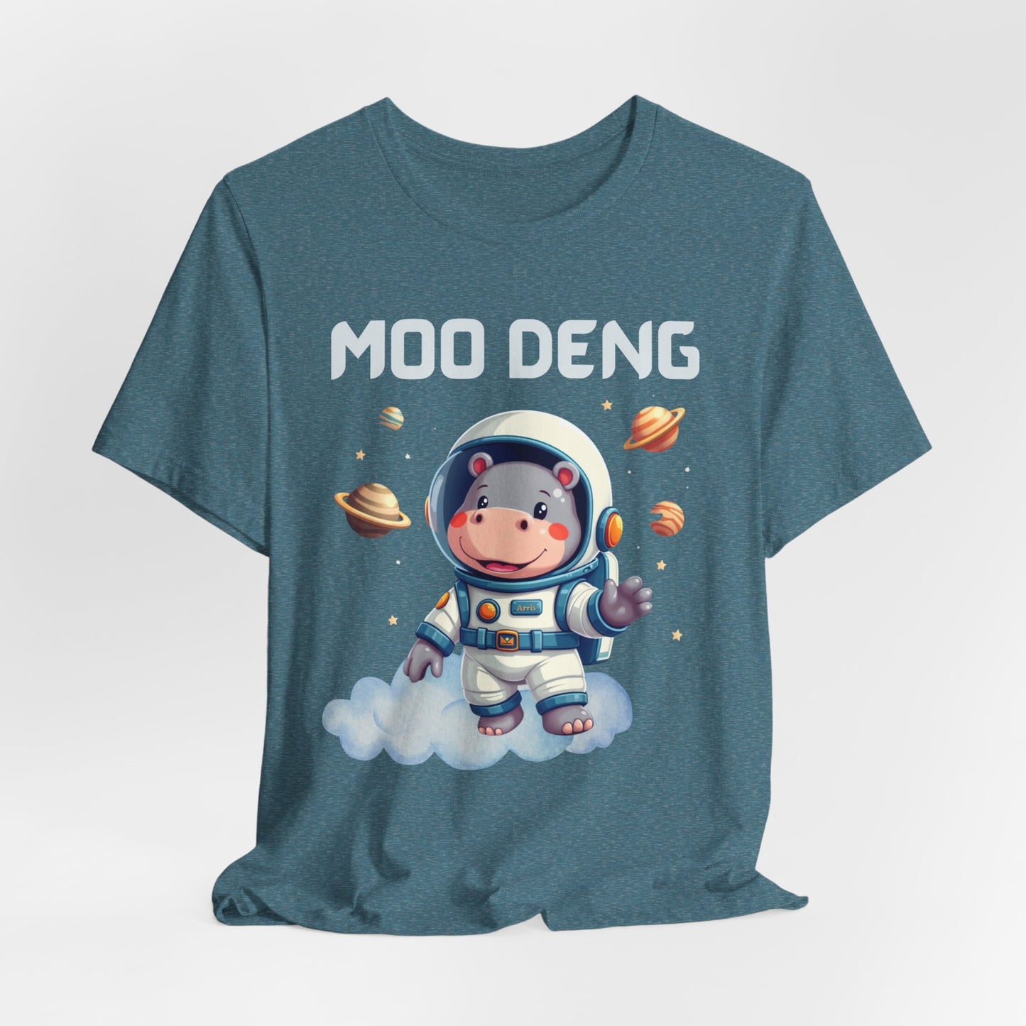 Hippo Moo Deng Astronaut T-Shirt, Funny Gift for Her Cute Animal Lover