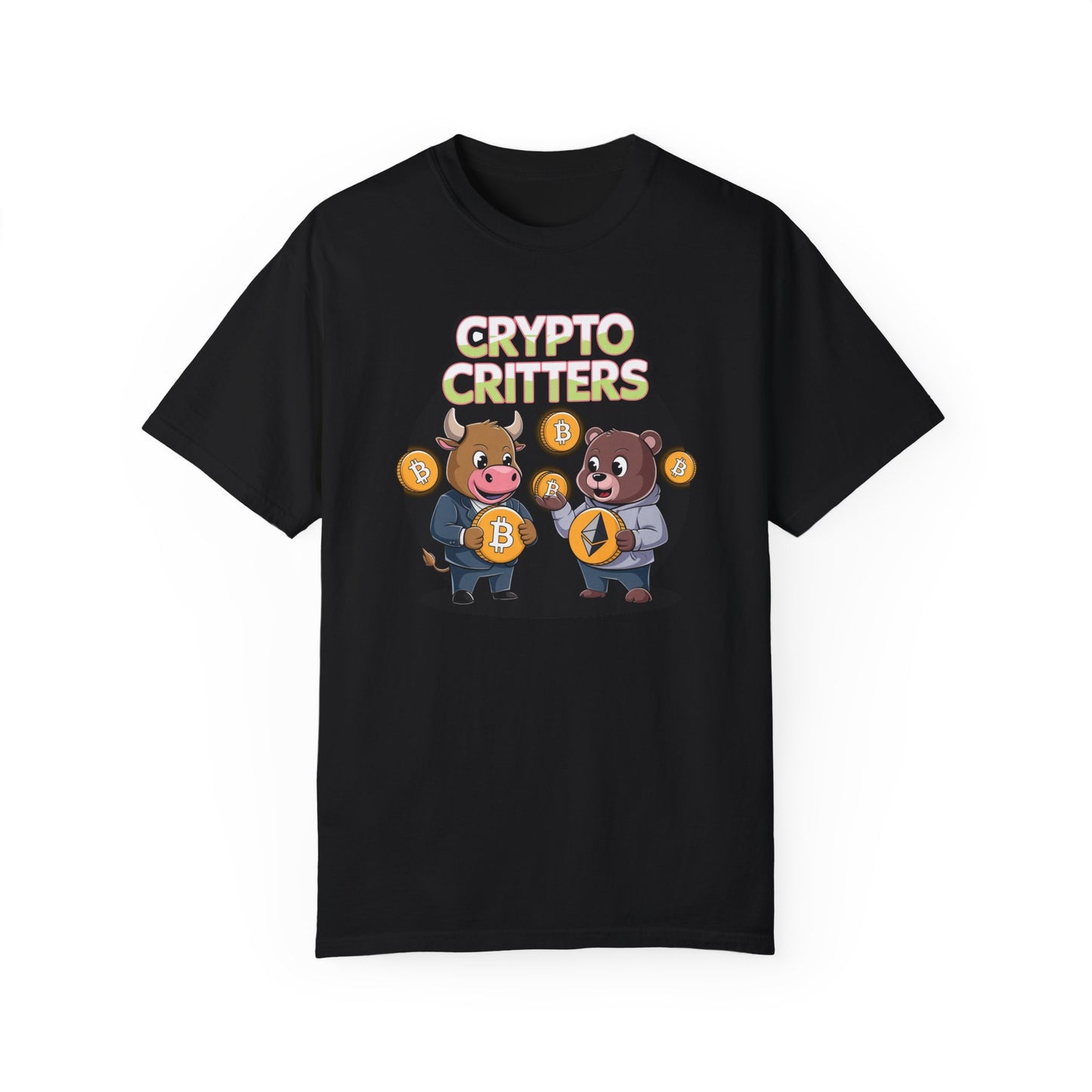 Crypto Critters Unisex Garment-Dyed T-Shirt - Fun Crypto Design for Crypto Enthusiasts