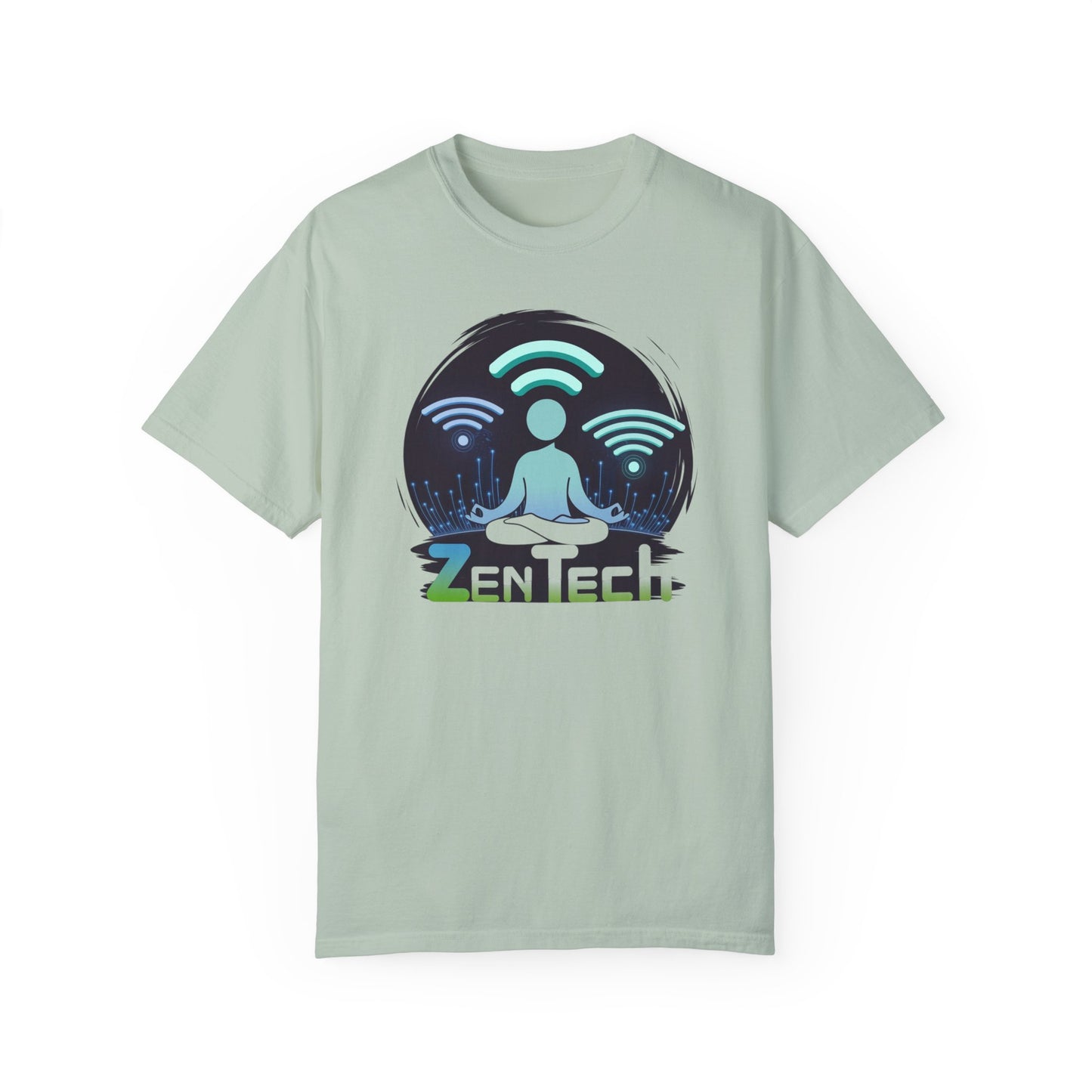 ZenTech Unisex Garment-Dyed T-Shirt - Perfect for Mindfulness and Tech Lovers