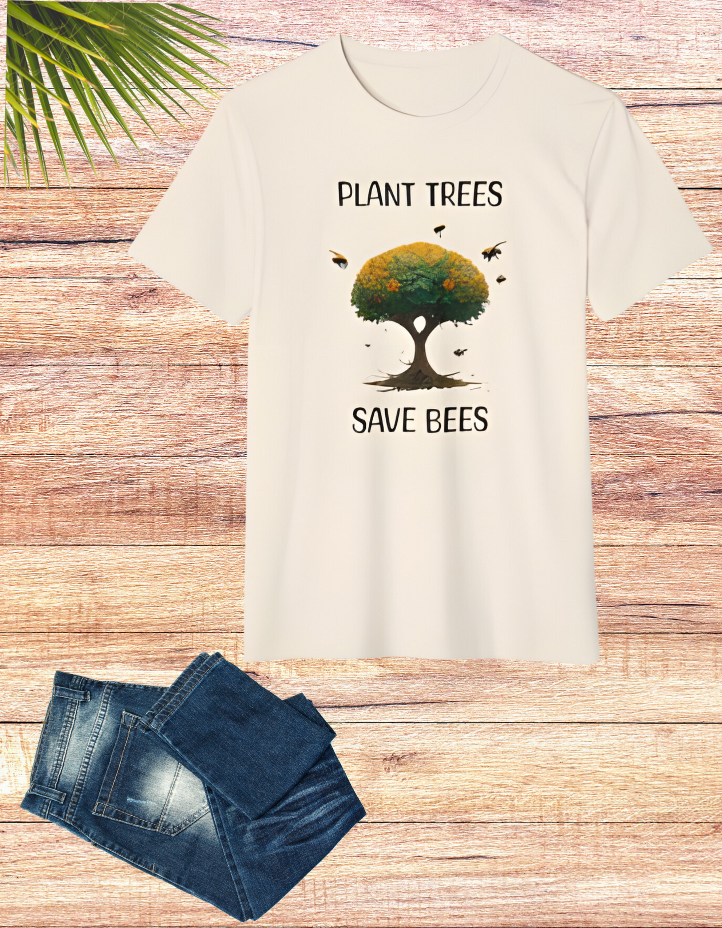 Plant Trees, Save Bees: Eco-Friendly 100% Organic Cotton Tee