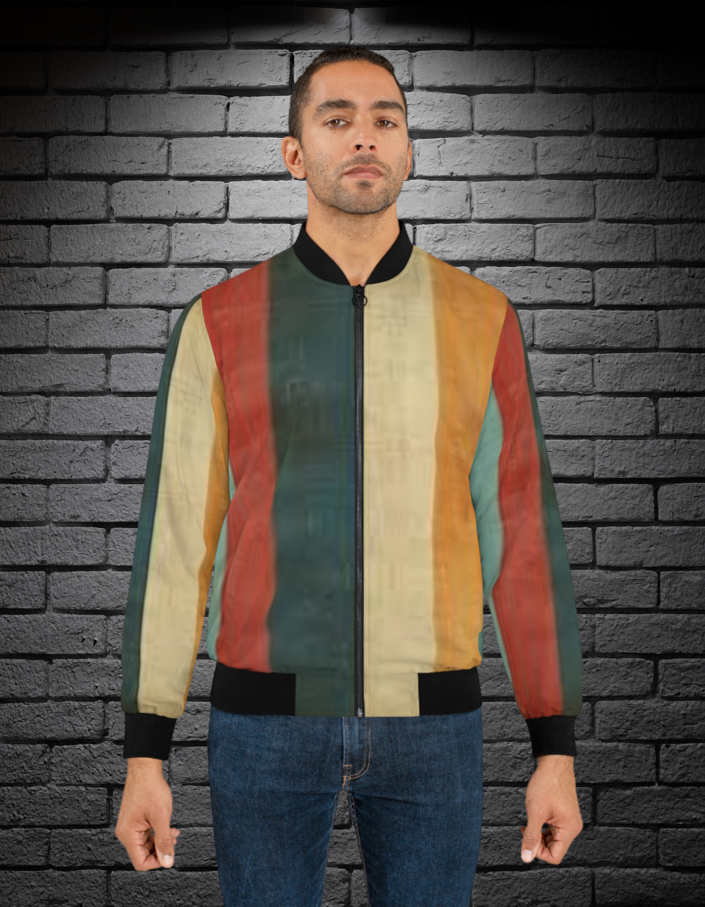 Retro Color Block Men’s Bomber Jacket - Stylish and Lightweight Outerwear