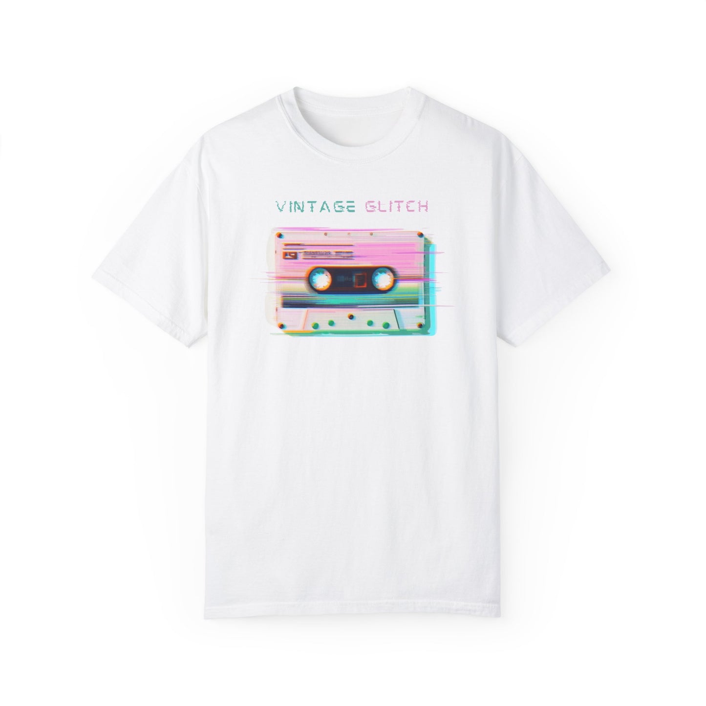 Vintage Glitch Unisex Garment-Dyed T-Shirt | Retro Aesthetic Tee