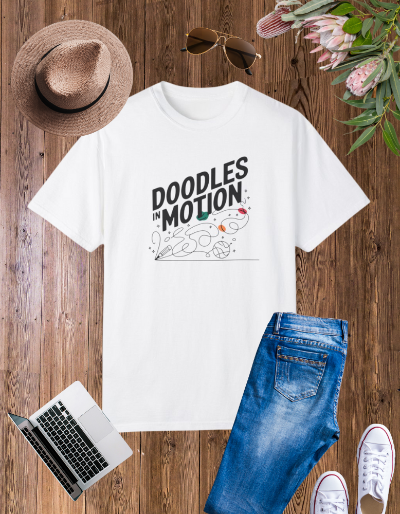 Unisex Doodles in Motion T-Shirt – Fun Graphic Tee for Creative Souls