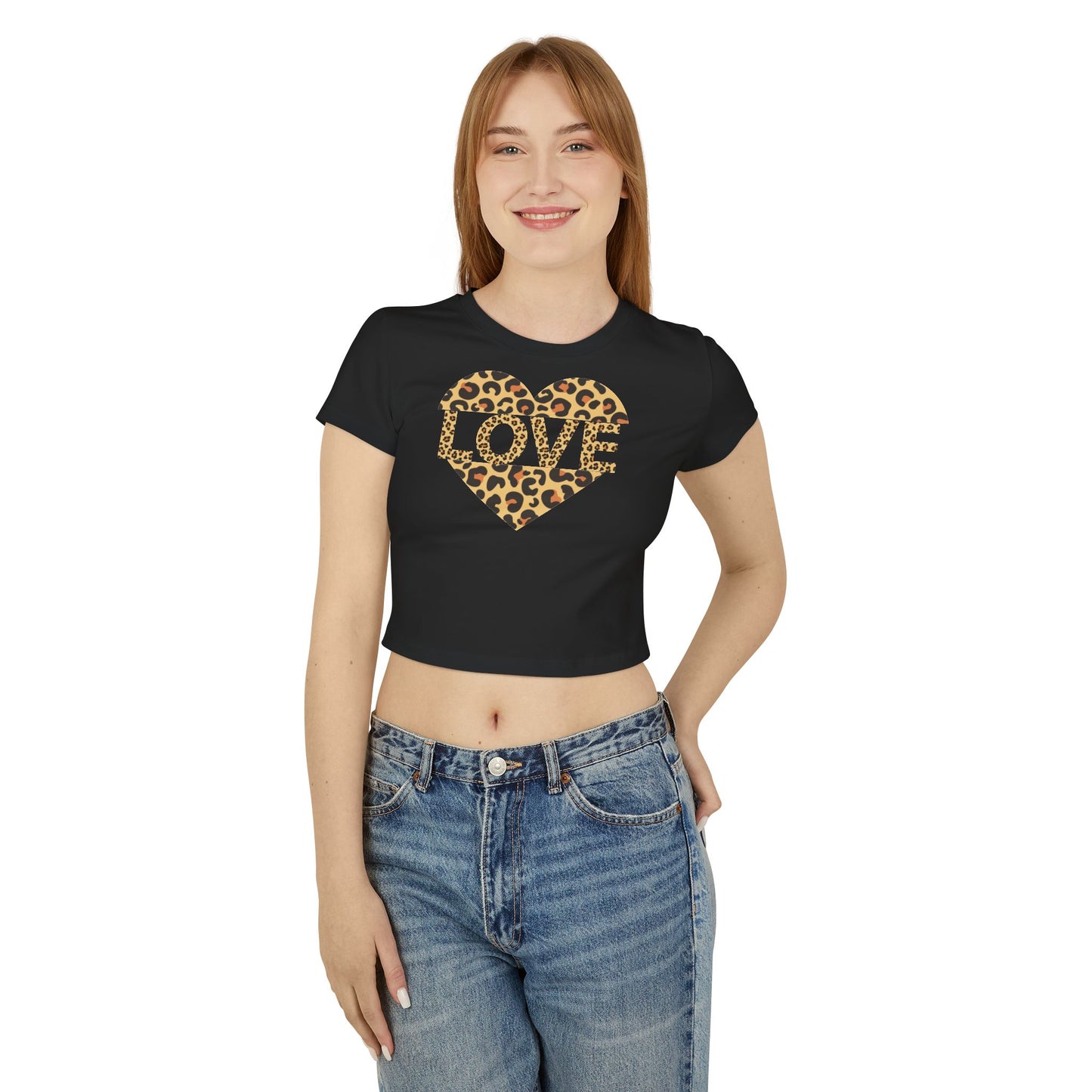 Leopard Print Love Graphic Baby Tee