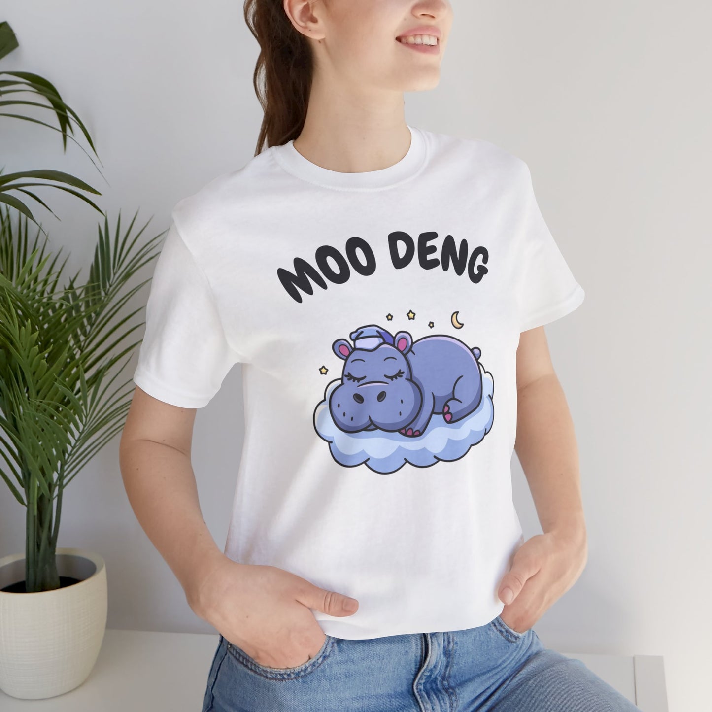 Funny Hippo Moo-Deng T-shirt, Quirky Animal Lover Gift for Her