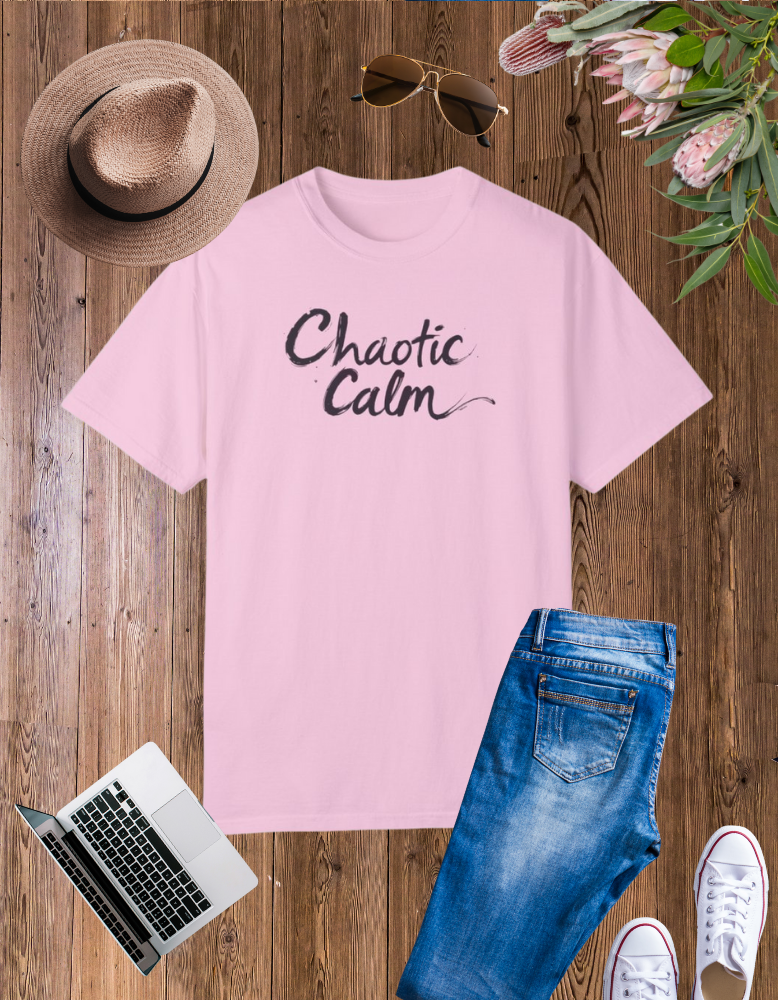 Unisex Garment-Dyed T-Shirt | "Chaotic Calm" Design - Relaxed Vibe for Everyday Wear