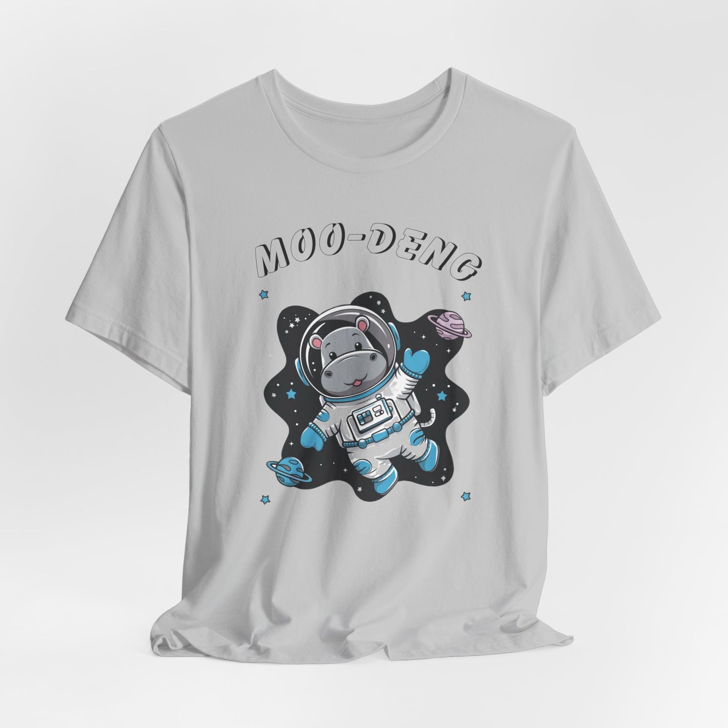 Moo Deng Baby Hippo Astronaut T-Shirt, Gift for Her Quirky Animal Lovers