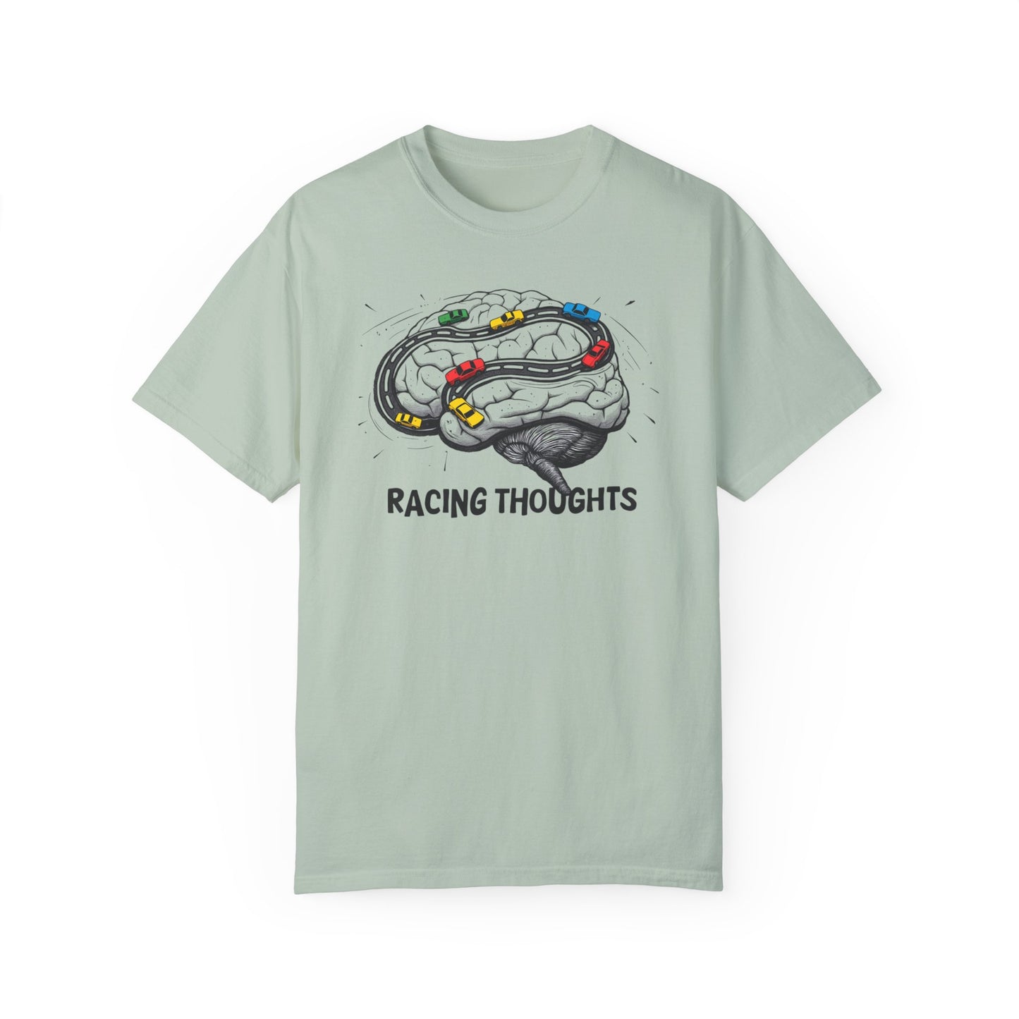 Racing Thoughts Unisex Garment-Dyed T-Shirt - Creative and Whimsical Graphic Tee