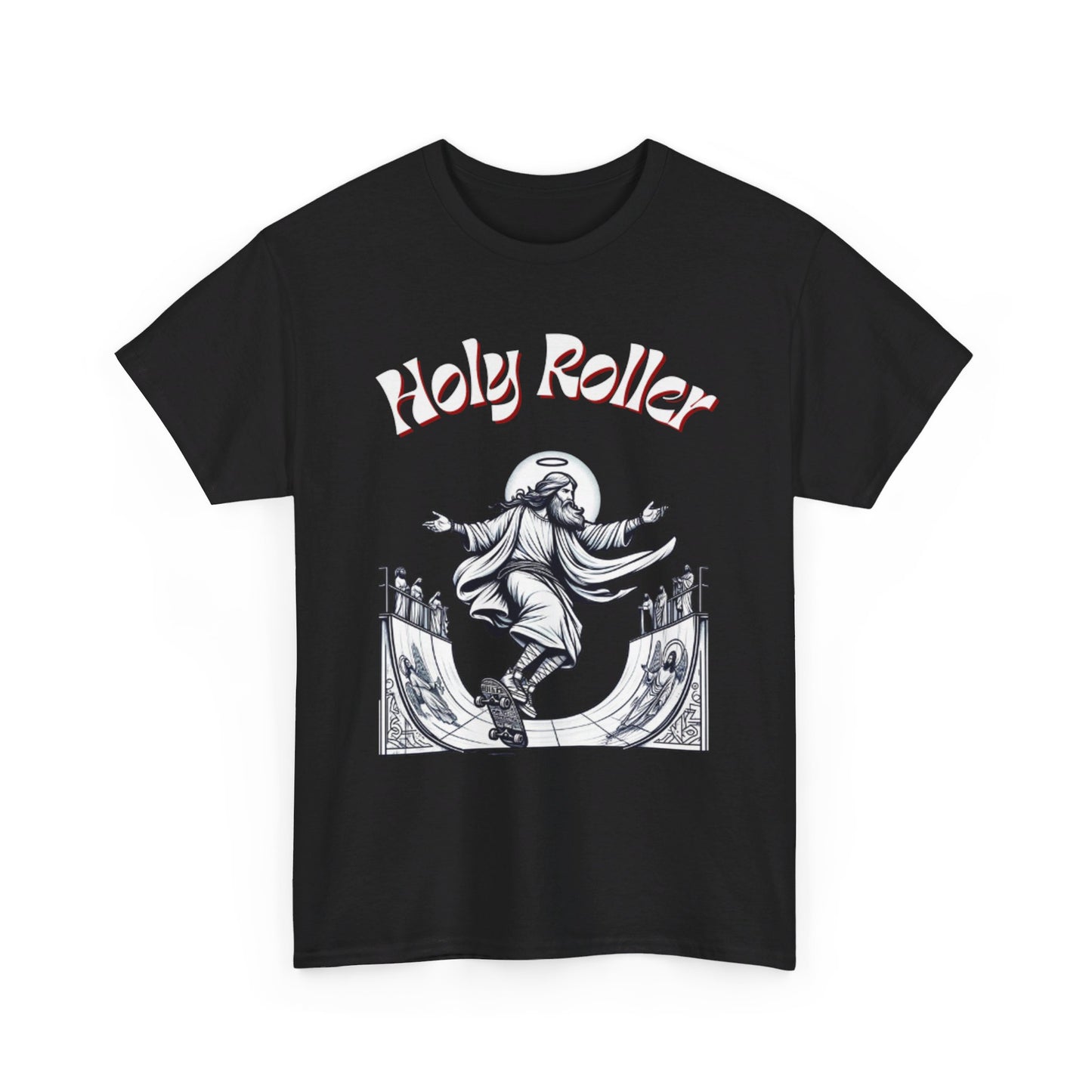 Holy Roller Skateboarding Jesus T-Shirt - Divine Streetwear, Faith-Inspired Skate Tee