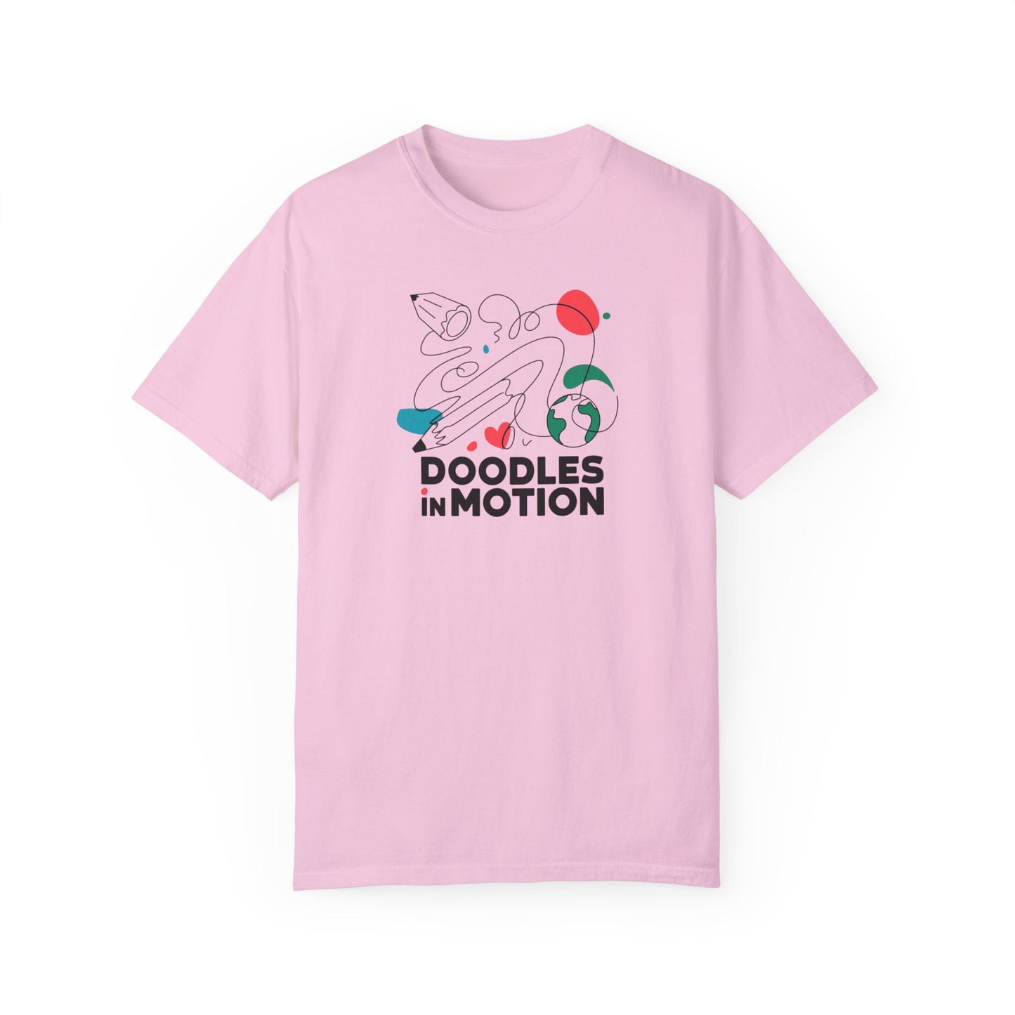 Doodles in Motion Unisex Garment-Dyed T-Shirt - Playful Artwear for Everyday Adventures