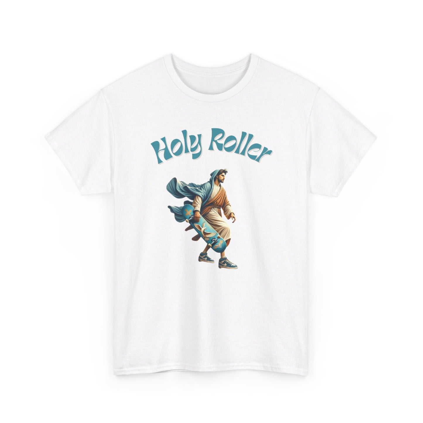 Holy Roller Skateboarding Jesus T-Shirt - Divine Streetwear, Faith-Inspired Skate Tee