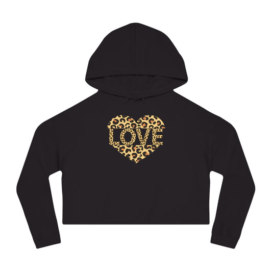 Leopard Print Love & Gear Women's Cropped Hoodie