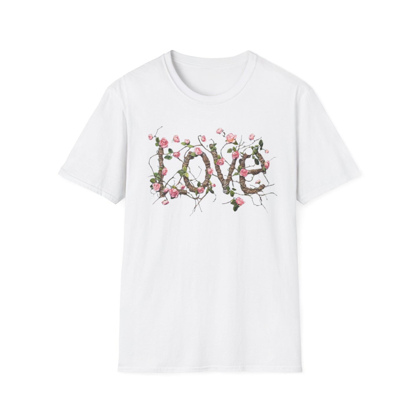 Floral Love Unisex Softstyle T-Shirt, Perfect for Spring Celebrations