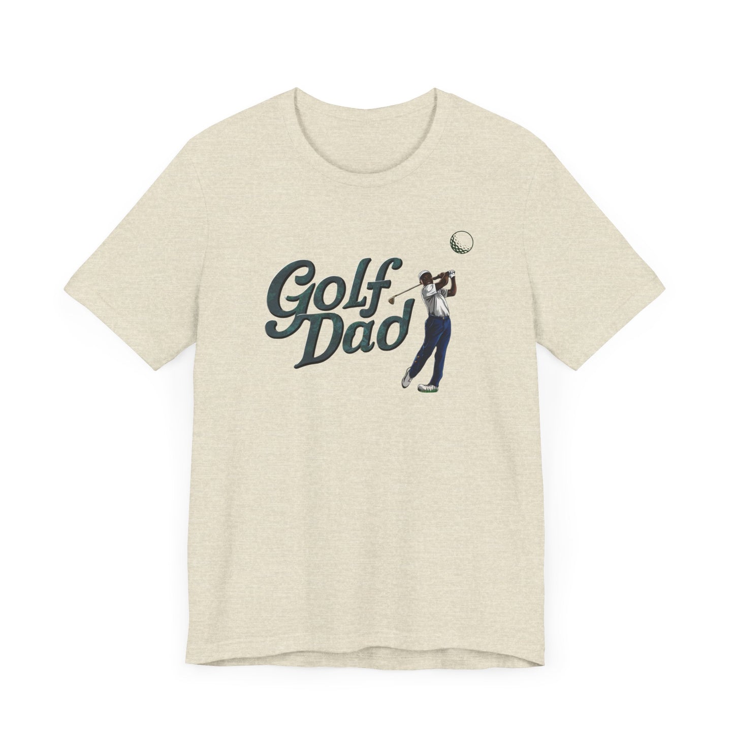 Golf Dad t-shirt featuring a golfer and the text 'Golf Dad', perfect for dads who love golf.