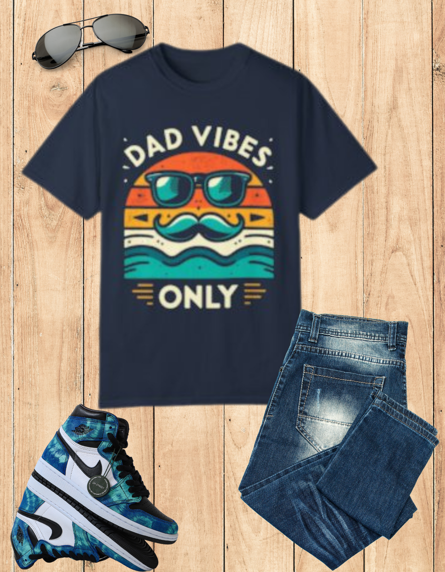 Dad Vibes Only graphic tee - cool and unique Father's Day gift